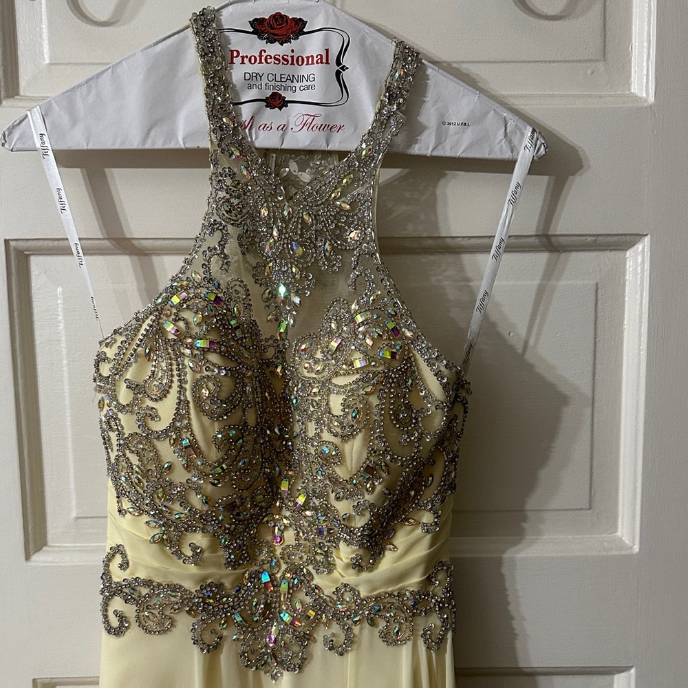 Tiffany Designs Prom Gown with Silver Embellishments Accents - Picture 9 of 16